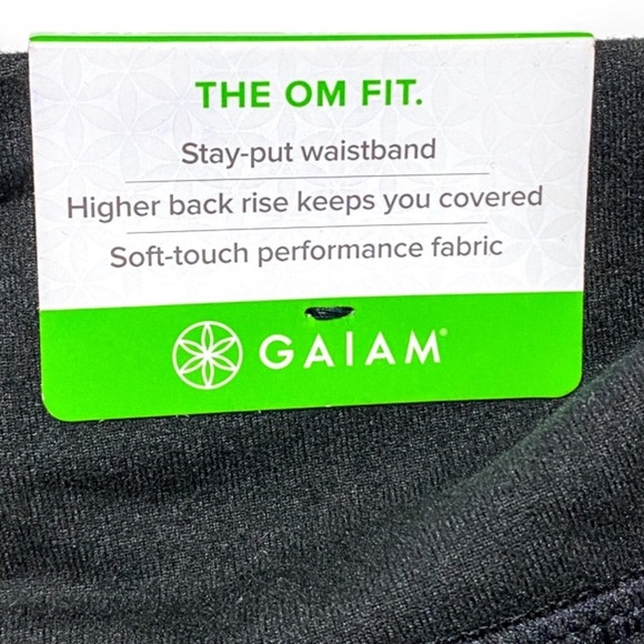 NWT GAIAM 7/8 Yoga Leggings Black and Gray OM Taylor Twist Cut Out Size XS - Picture 7 of 15